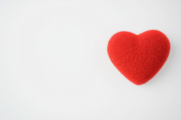 red valentine heart on white background  
