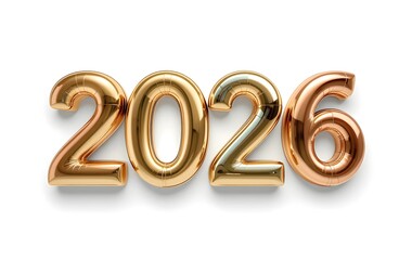  Festive Illustration Celebrating New Year 2026 Isolated on White Background
