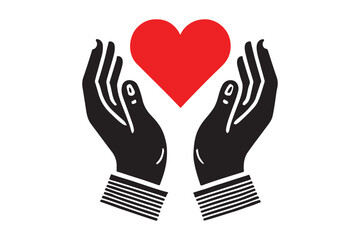 Heart in hands icon