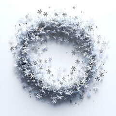 Obraz premium Winter Snow Wreath Decoration for a Cozy Holiday Celebration