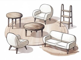 Modern Living Room Furniture Set Design