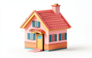 3d house on white background