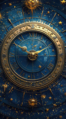 Obraz premium Virgo zodiac sign against horoscope wheel. Astrology calendar. Esoteric horoscope and fortune telling concept