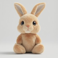 Obraz premium Soft, adorable bunny plush with large expressive eyes and gentle