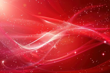 Abstract Red Background with Glowing Lights, Sparkles, and Digital Art for a Vibrant and Mystical Fantasy Design