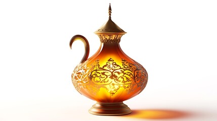 Magic Aladdin's Genie lamp on white background.