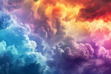 Fototapeta premium Vivid colors paint a dramatic and beautiful cloudscape across the sky