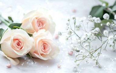 Obraz premium Saint Valentines Day bright and clear white background