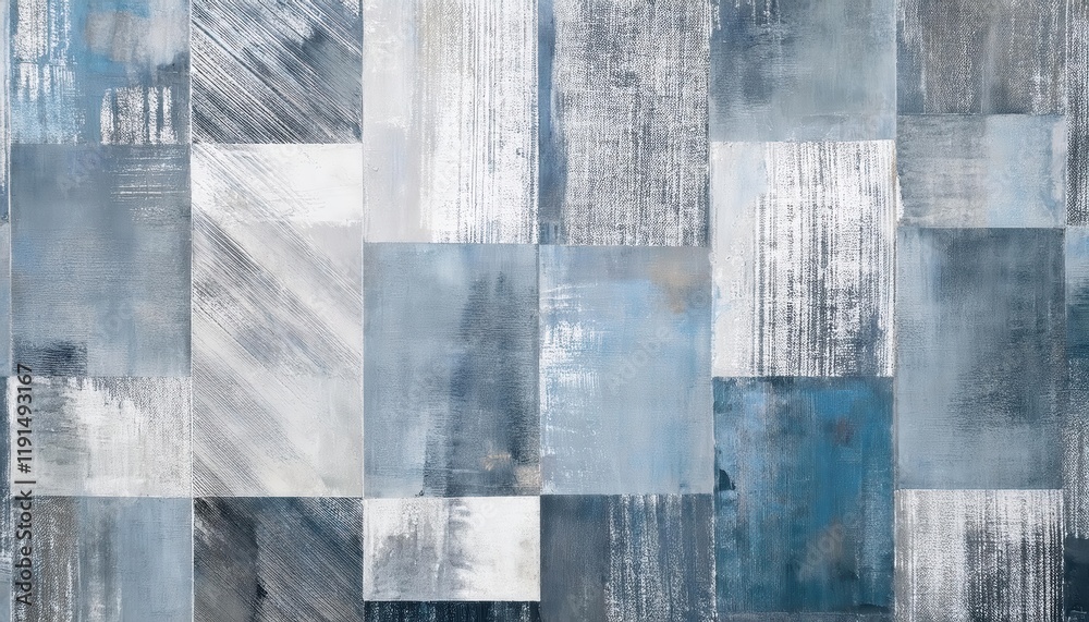 Poster abstract blue gray textured wall art with vertical brushstrokes and layered patterns, ideal for mode