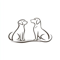 Obraz premium Two dogs sitting face to face