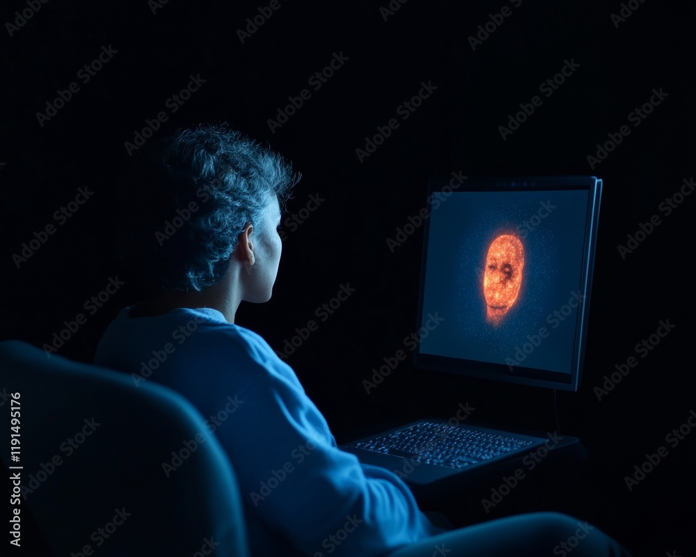 Fototapete futuristic remote work concept ai integration in virtual workspaces