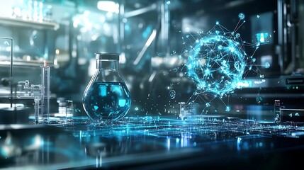 Artistic representation of a futuristic scientific breakthrough with dynamic and vibrant visuals