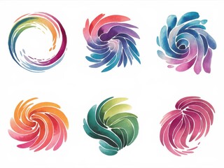 Abstract Watercolor Swirls Colorful Artistic Designs