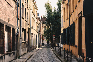 Narrow empty streets in Lille