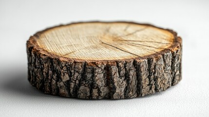 Rustic Wooden Tree Slice: A Natural, Raw Wood Cross Section