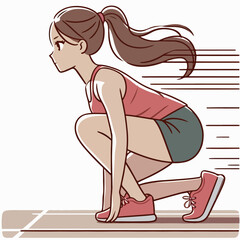 illustration of a runner in a squat position