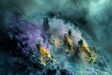 Professional DSLR photo of underwater hydrothermal vent cluster