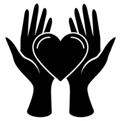 heart in hands vector