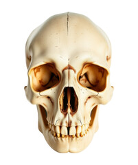 Realistic Human Skull Illustration with Transparent Background for Science and Education Projects