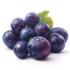 Fototapeta premium Plump, glistening plums with droplets showcase vibrant color and