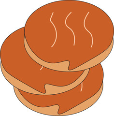 the illustration of a bunch of sweet donuts