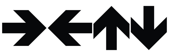 Arrow icon vector isolated on white background. Arrow symbol. Right, left, top, up, down arrow direction simple black style symbol. Direction pointer, 
 arrow icon isolated on white background. 