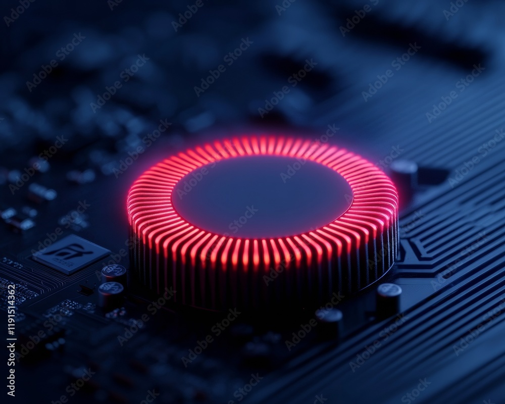 Poster Neon-Illuminated Cooling System on High-Performance Circuit Board
