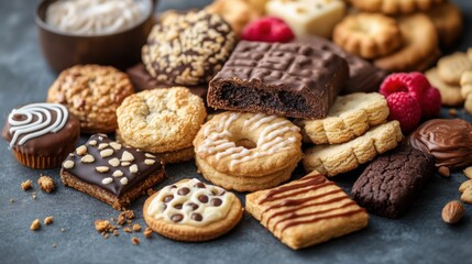 Delicious assorted cookies perfect for tea time.