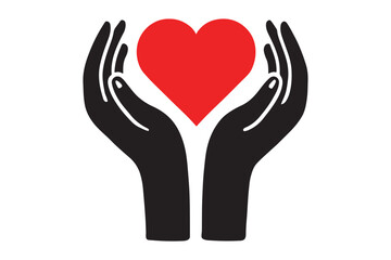 Obraz premium Heart in hands icon