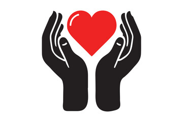 Heart in hands icon