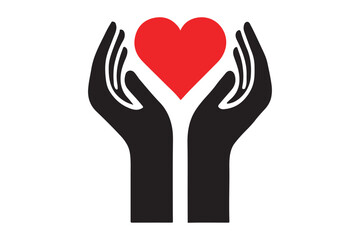 Fototapeta premium Heart in hands icon