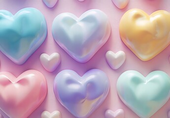 Obraz premium Vibrant Group of Colorful Hearts