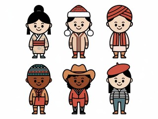 Children Wearing Traditional Cultural Clothing