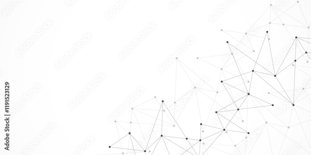Poster vector illustration of minimalistic design with connecting the dots and lines. abstract geometric ba