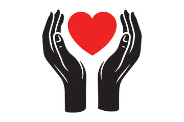 Fototapeta premium Heart in hands icon