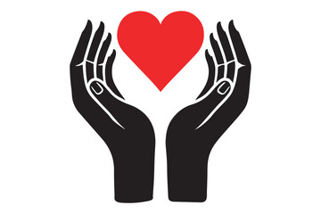 Obraz premium Heart in hands icon