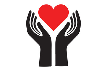 Fototapeta premium Heart in hands icon