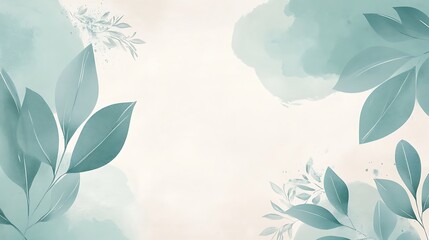 Watercolor Leaves and Branches Elegant Background Design