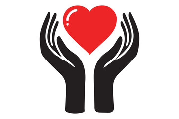 Obraz premium Heart in hands icon