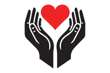 Obraz premium Heart in hands icon