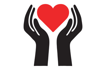 Obraz premium Heart in hands icon