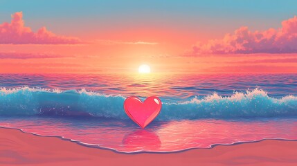 Fototapeta premium heart on the beach