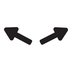 Left and right traffic arrows. Black color isolated on white background