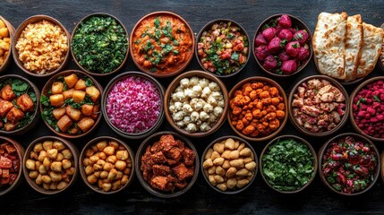 Assorted Dishes in Wooden Bowls A Culinary Delight