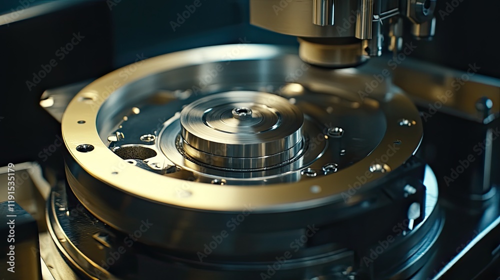 Poster Precision machining process showcases intricate metallic components