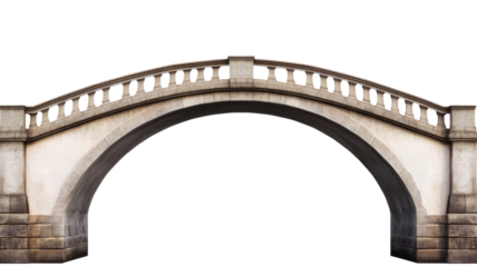 Arched bridge, isolated on transparent background
