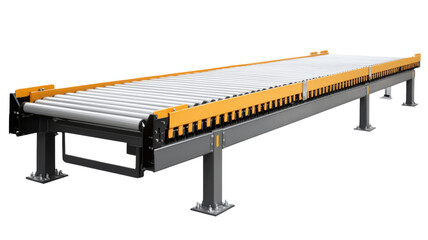Conveyor belt system efficient and durable, isolated on transparent background