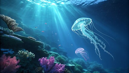 jellyfish in the sea