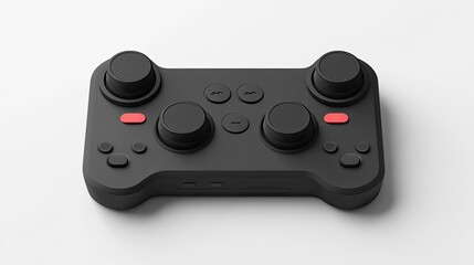 A sleek black gaming controller with unique buttons