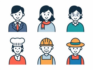 Fototapeta premium Diverse professional icons representing various occupations